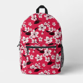 CHERRY BLOSSOM - SAKURA PATTER IN ROT BEDRUCKTER RUCKSACK (Vorderseite)