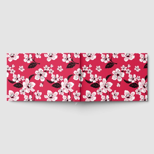 CHERRY BLOSSOM - SAKURA PATTER IN ROT GÄSTEBUCH (Voll)