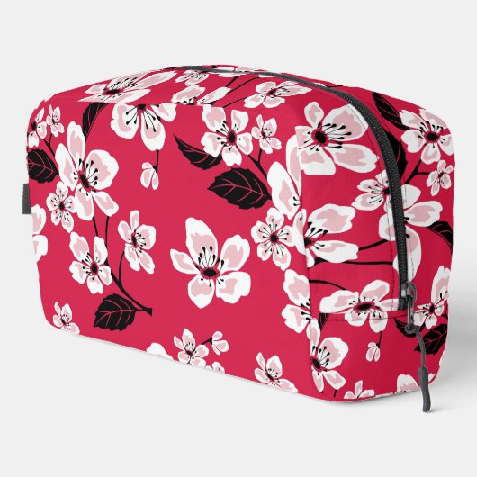 CHERRY BLOSSOM - SAKURA PATTER IN ROT WASCHBEUTEL (Rechte Ecke)