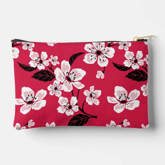 CHERRY BLOSSOM - SAKURA PATTER IN ROT ZUBEHÖRTASCHE (Rückseite)