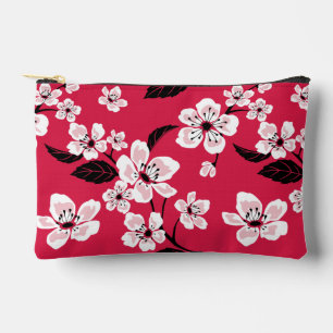 CHERRY BLOSSOM - SAKURA PATTER IN ROT ZUBEHÖRTASCHE