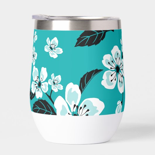 CHERRY BLOSSOM - SAKURA PATTERN (AQUAMARIN) (Rechts)