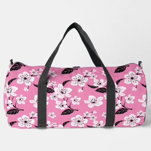CHERRY BLOSSOM - SAKURA PATTERN IN LITE PINK DUFFLE BAG (Vorderseite)