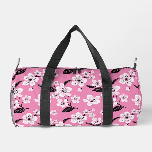 CHERRY BLOSSOM - SAKURA PATTERN IN LITE PINK DUFFLE BAG (Rückseite)