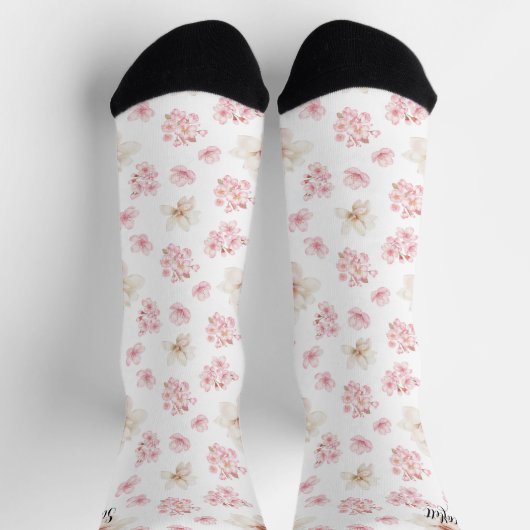 CHERRY BLOSSOM SAKURA PATTERN NAME SOCKS SOCKEN (Oben)