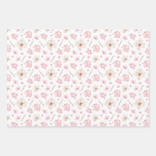 CHERRY BLOSSOM SAKURA PATTERN NAME WRAPPPAPIER GESCHENKPAPIER SET (Vorderseite 2)