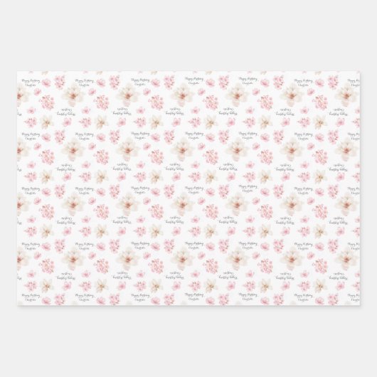 CHERRY BLOSSOM SAKURA PATTERN NAME WRAPPPAPIER GESCHENKPAPIER SET (Vorderseite)