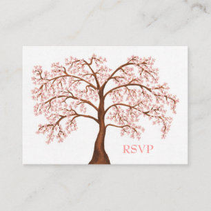 Cherry Blossom Sakura Pearl Wedding RSVP Cards Begleitkarte