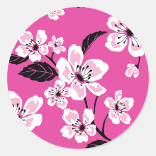 CHERRY BLOSSOM - SAKURA (PINK) RUNDER AUFKLEBER