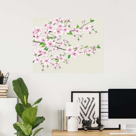 Cherry Blossom Sakura Print Poster (Heimbüro)