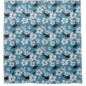 CHERRY BLOSSOM - SAKURA (RAUCHBLAU) DUSCHVORHANG (Vorderseite)