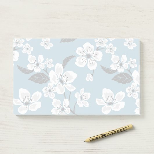 CHERRY BLOSSOM - SAKURA (RAUCHBLAU) POST-IT KLEBEZETTEL (Auf Schreibtisch)