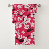 CHERRY BLOSSOM - SAKURA (RED) BAD TOWEL SET (Insitu)