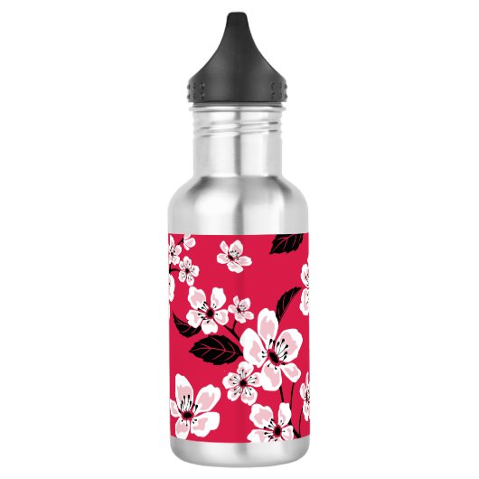 CHERRY BLOSSOM - SAKURA (RED) EDELSTAHLFLASCHE (Links)