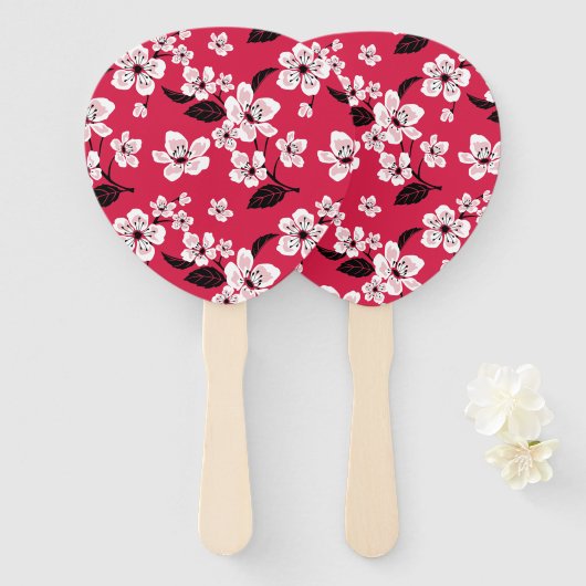 CHERRY BLOSSOM - SAKURA (RED) FÄCHER (Vorne und Hinten)