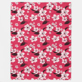 CHERRY BLOSSOM - SAKURA (RED) FLEECEDECKE (Vorderseite)