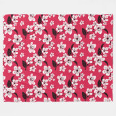 CHERRY BLOSSOM - SAKURA (RED) FLEECEDECKE (Vorderseite (Horizontal))