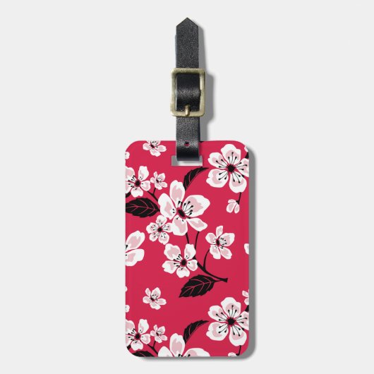 CHERRY BLOSSOM - SAKURA (RED) GEPÄCKANHÄNGER (Vorderseite vertikal)