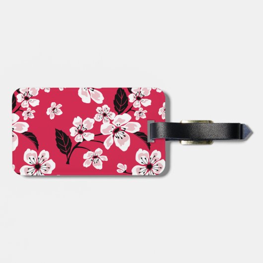 CHERRY BLOSSOM - SAKURA (RED) GEPÄCKANHÄNGER (Rückseite horizontal)