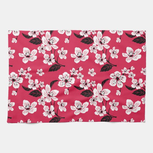 CHERRY BLOSSOM - SAKURA (RED) GESCHIRRTUCH (Horizontal)