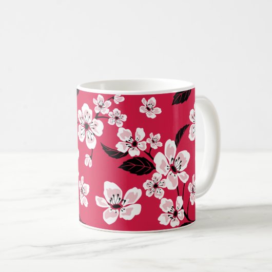CHERRY BLOSSOM - SAKURA (RED) KAFFEETASSE (VorderseiteRechts)