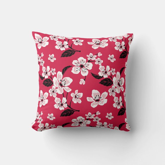 CHERRY BLOSSOM - SAKURA (RED) KISSEN (Vorderseite)