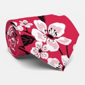 CHERRY BLOSSOM - SAKURA (RED) KRAWATTE (Gerollt)