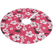 CHERRY BLOSSOM - SAKURA (RED) POLYESTER WEIHNACHTSBAUMDECKE (Schrägansicht)