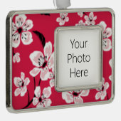 CHERRY BLOSSOM - SAKURA (RED) Rahmen-Ornament SILBER (Rechts)