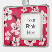 CHERRY BLOSSOM - SAKURA (RED) Rahmen-Ornament SILBER (Links)