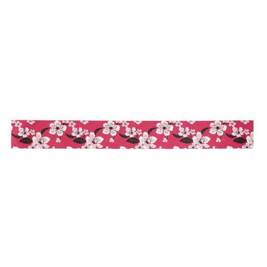CHERRY BLOSSOM - SAKURA (RED) SATINBAND (Vorderseite)