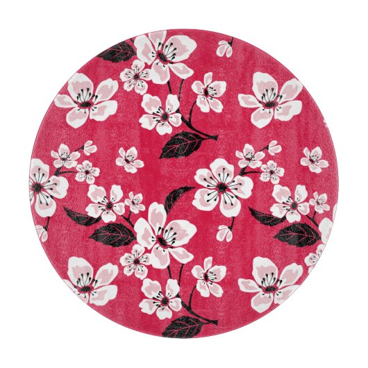 CHERRY BLOSSOM - SAKURA (RED) SCHNEIDEBRETT (Vorderseite)