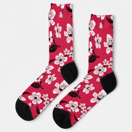 CHERRY BLOSSOM - SAKURA (RED) SOCKEN (Linkes Detail)