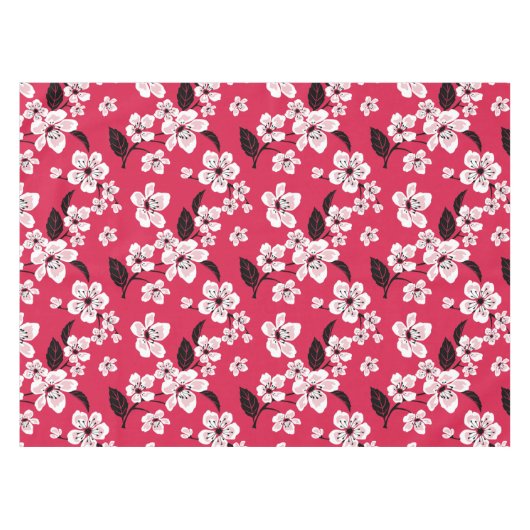 CHERRY BLOSSOM - SAKURA (RED) TISCHDECKE (Vorderseite (Horizontal))