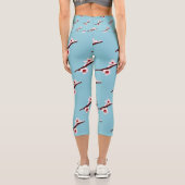 Cherry Blossom, Sakura, rosa Blumenmuster Capri Leggings (Rückseite)
