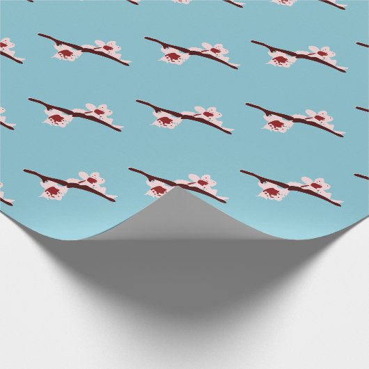 Cherry Blossom, Sakura, rosa Blumenmuster Geschenkpapier (Ecke)