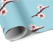 Cherry Blossom, Sakura, rosa Blumenmuster Geschenkpapier (Rolleneckpunkt)