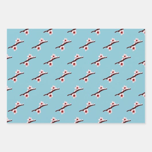 Cherry Blossom, Sakura, rosa Blumenmuster Geschenkpapier Set (Vorderseite 3)