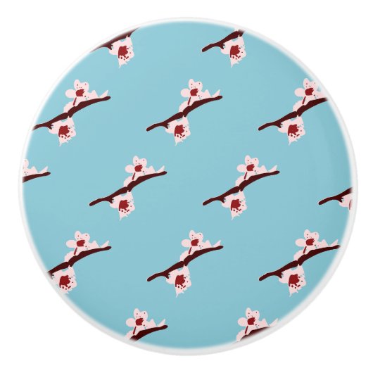 Cherry Blossom, Sakura, rosa Blumenmuster Keramikknauf (Vorderseite)