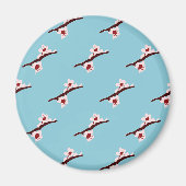 Cherry Blossom, Sakura, rosa Blumenmuster Magnet (Vorne)