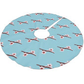 Cherry Blossom, Sakura, rosa Blumenmuster Polyester Weihnachtsbaumdecke (Schrägansicht)