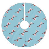 Cherry Blossom, Sakura, rosa Blumenmuster Polyester Weihnachtsbaumdecke (Vorderseite)