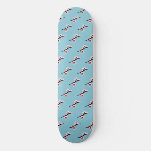 Cherry Blossom, Sakura, rosa Blumenmuster Skateboard (Vorderseite)