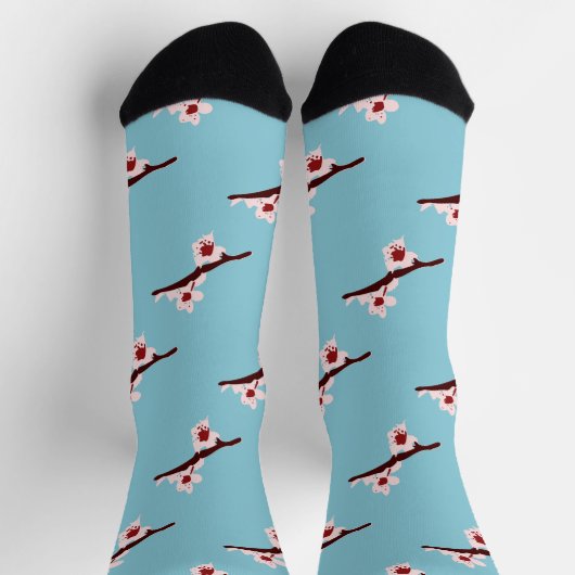 Cherry Blossom, Sakura, rosa Blumenmuster Socken (Oben)