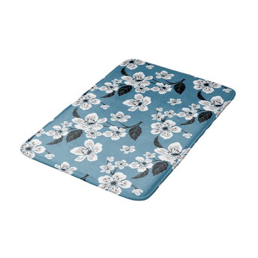 CHERRY BLOSSOM - SAKURA (SMOKY BLUE) BADEMATTE (Schrägansicht)