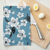 CHERRY BLOSSOM - SAKURA (SMOKY BLUE) GESCHIRRTUCH (Viertel Falte)