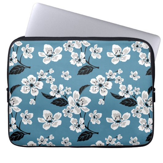 CHERRY BLOSSOM - SAKURA (SMOKY BLUE) LAPTOPSCHUTZHÜLLE (Vorderseite)