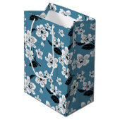 CHERRY BLOSSOM - SAKURA (SMOKY BLUE) MITTLERE GESCHENKTÜTE (Rückseite Schrägansicht)