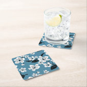 CHERRY BLOSSOM - SAKURA (SMOKY BLUE) RECHTECKIGER PAPPUNTERSETZER (Vor Ort)