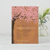 Cherry Blossom Sakura (Sunset) Wasserfarbenhochzei Einladung (Stehend Vorderseite)